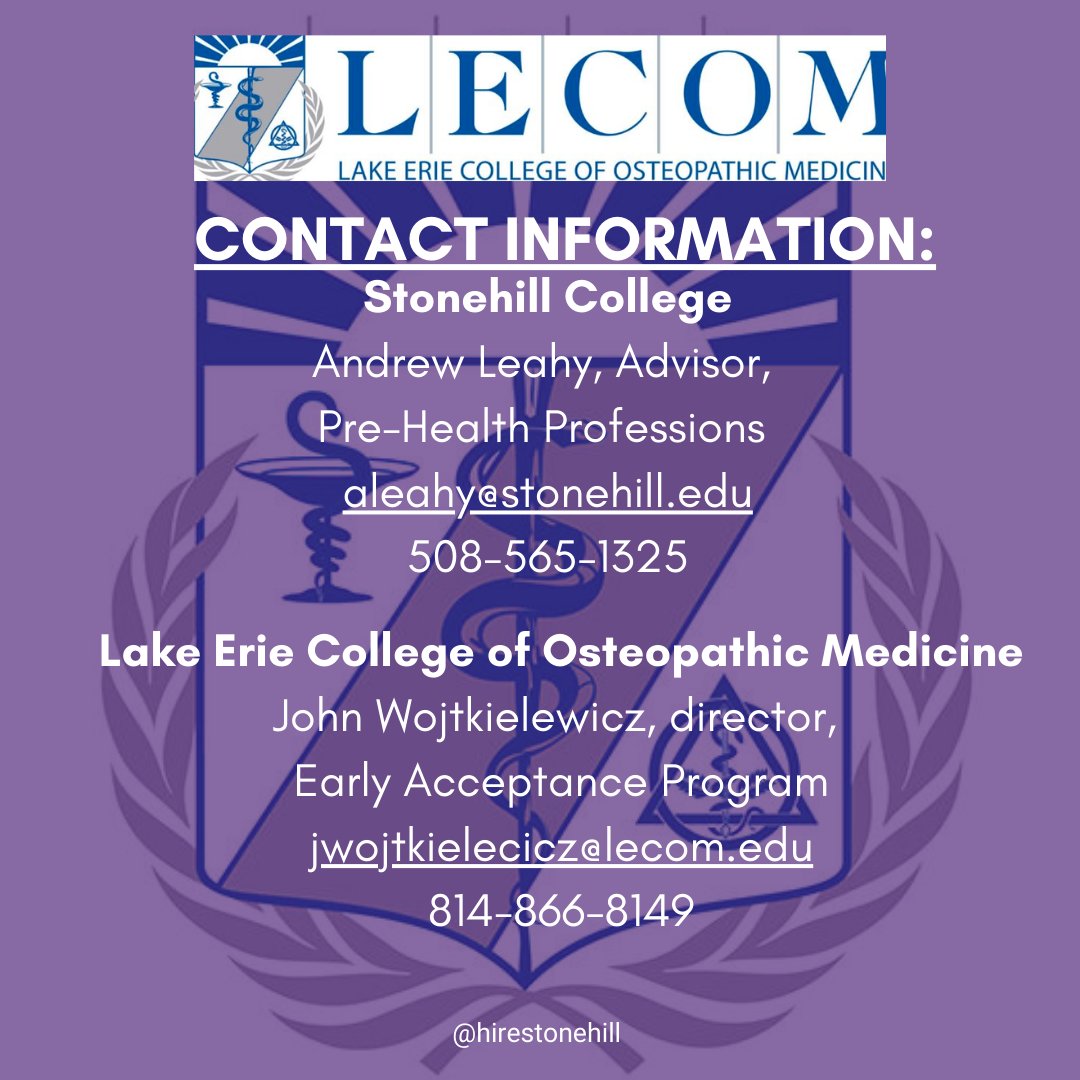 Lake Erie College of Osteopathic Medicine (LECOM) and Stonehill College has arranged for up to five qualified Stonehill students to earn acceptance into the Doctor of Dental Medicine Degree Program. Learn more about this week's #PSPPowerPlayer