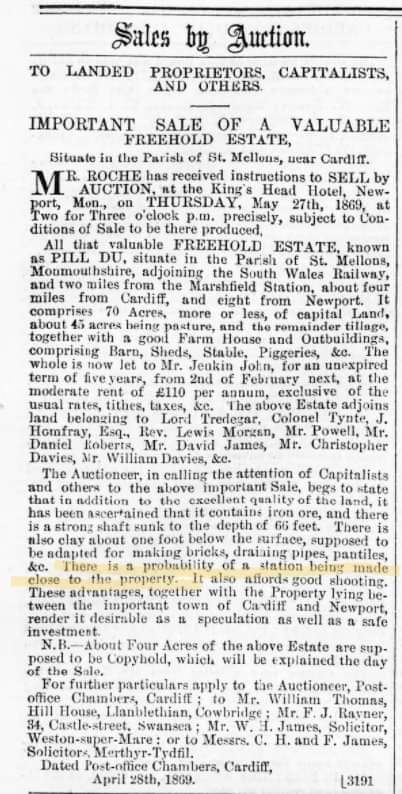 Hahaha - it turns out that there were plans to build a station at St Mellons long before <a href="/HendreLakes/">CardiffHendreLakes</a> made out that it was all their own idea and that there would need to be a 'business district' to justify it. This is from the 1880s.