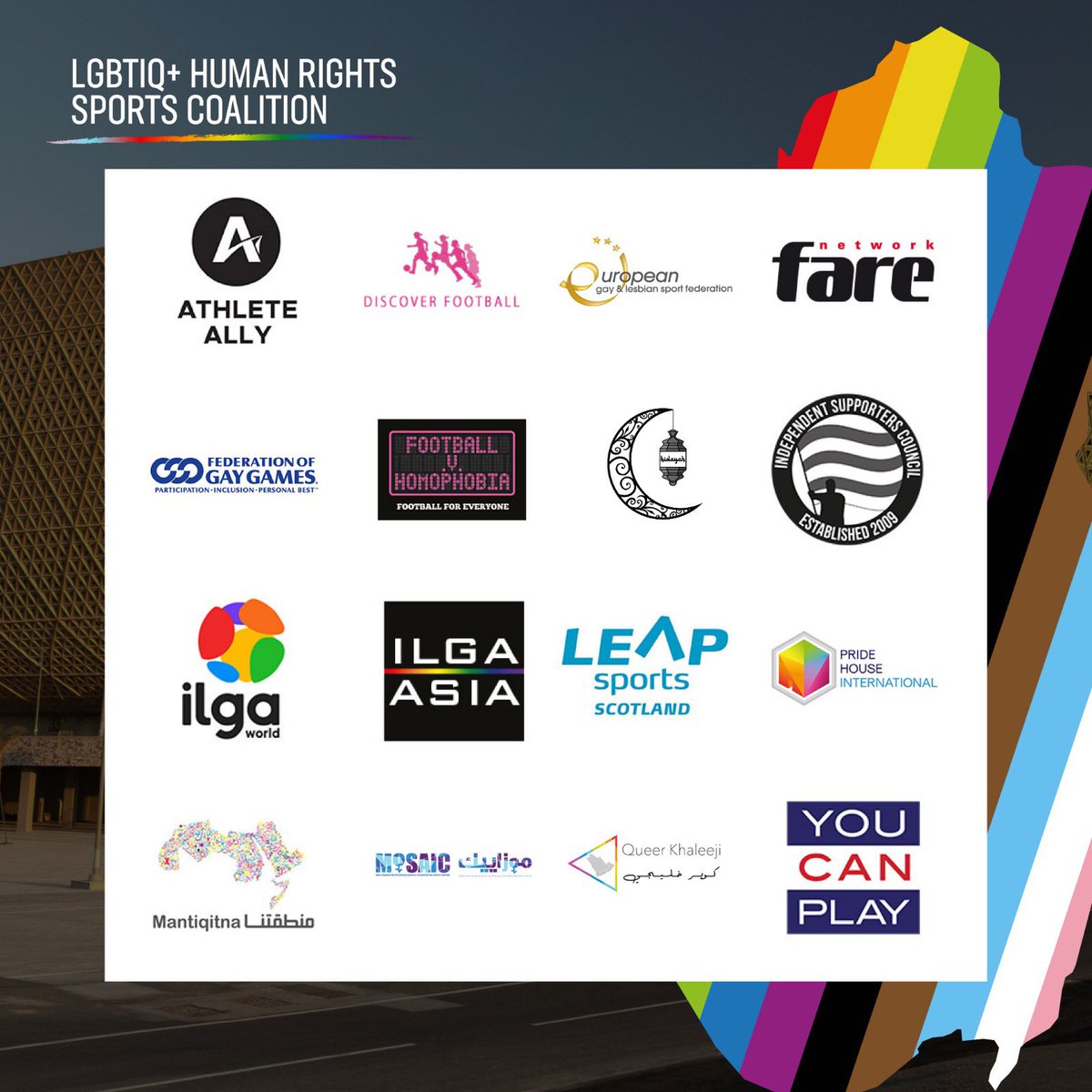 FvHtweets's tweet image. The World Cup kicks off in Qatar this month with huge concerns over safety &amp;amp; treatment of LGBTIQ+ visitors &amp;amp; the rights of LGBTIQ+ Qataris

Join @LGBTIQRights on 17 Nov for a not to be missed session examining these issues &amp;amp; the World Cup legacy

Register: bit.ly/3WLNBl3