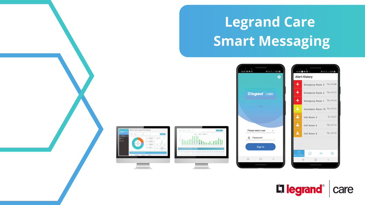LegrandCare's tweet photo. Have you seen our new Legrand Care Smart Messaging solution?
Visit our website to learn how it can offer care establishments the opportunity to deliver nurse call alerts directly to a mobile device.
https://t.co/MHkegJznGa
#NurseCall #CareEnvironments #LegrandCareSmartMessaging https://t.co/MYRaarqBfV
