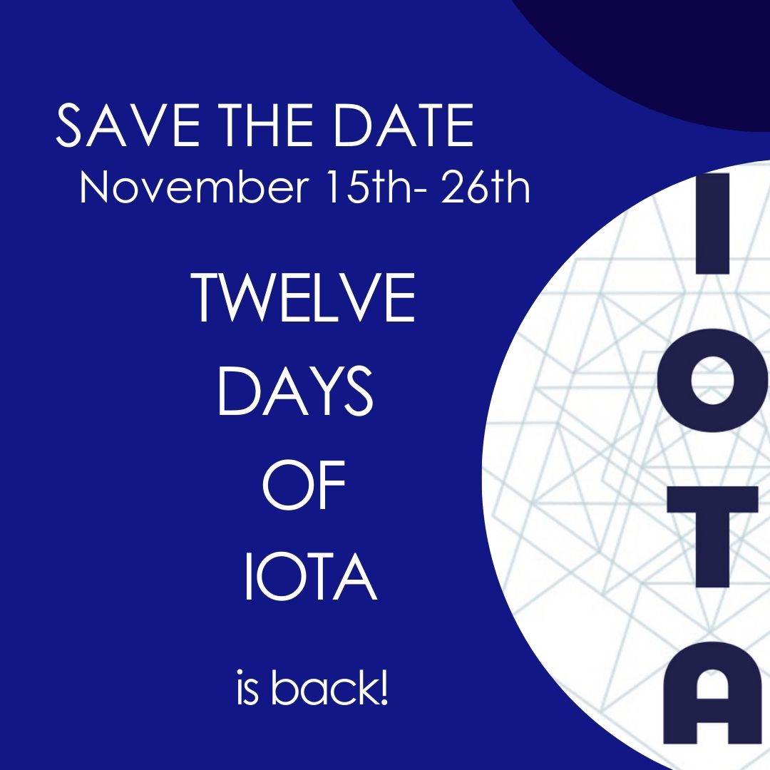 Save the date!! Twelve Days of IOTA is back from November 15th-26th Each day we will hightlight one IOTA artist, and share pieces they have available for purchase through our online shop. 
To recieve your orders before the 2022 Holidays,  order by December 1st!