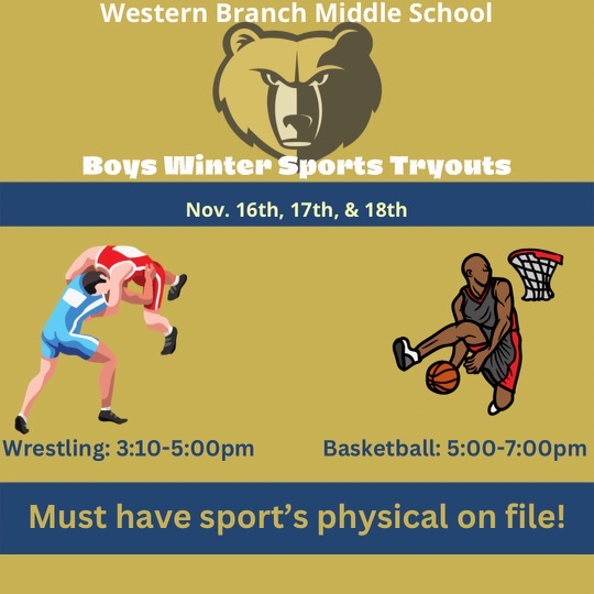 Western Branch Middle on Twitter "Tryouts for boys winter sports start