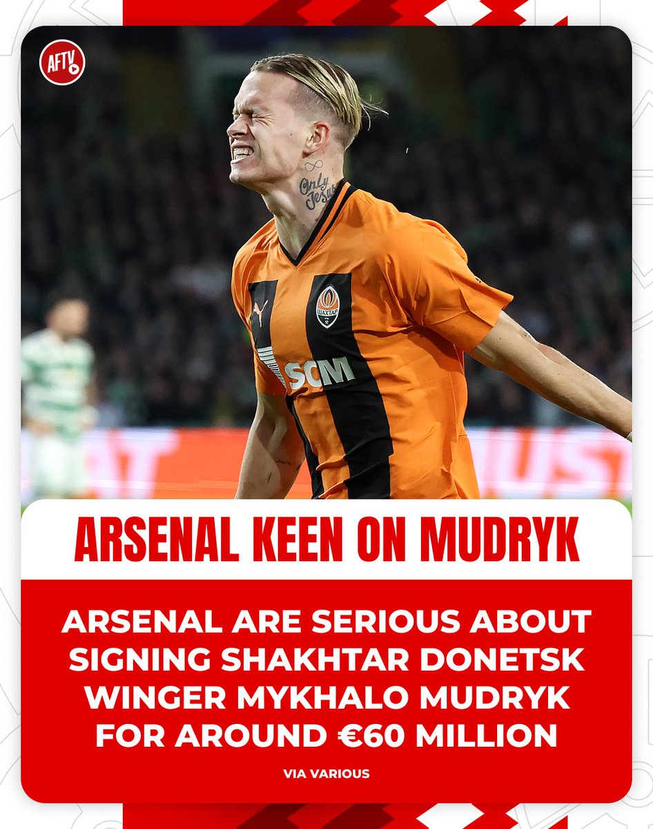 Mykhalo Mudryk seems to be top of Arsenal's priority list at the moment. 🔥

Would you like to see the Ukrainian winger in an Arsenal shirt? 🇺🇦

#Mudryk #Arsenal #AFC