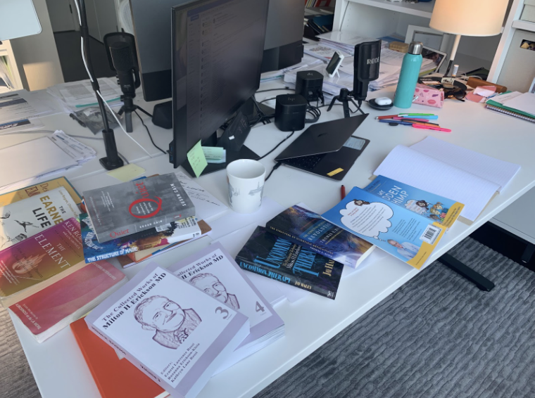 I’ve always been a curious person. It magnified when I moved from 1 world to another, but it fuels my insatiable love of reading.
Here’s a snapshot of my beautiful mess. My life, desk &amp; bedroom are always full of books.

Do you love to read? If so, what are you currently reading?