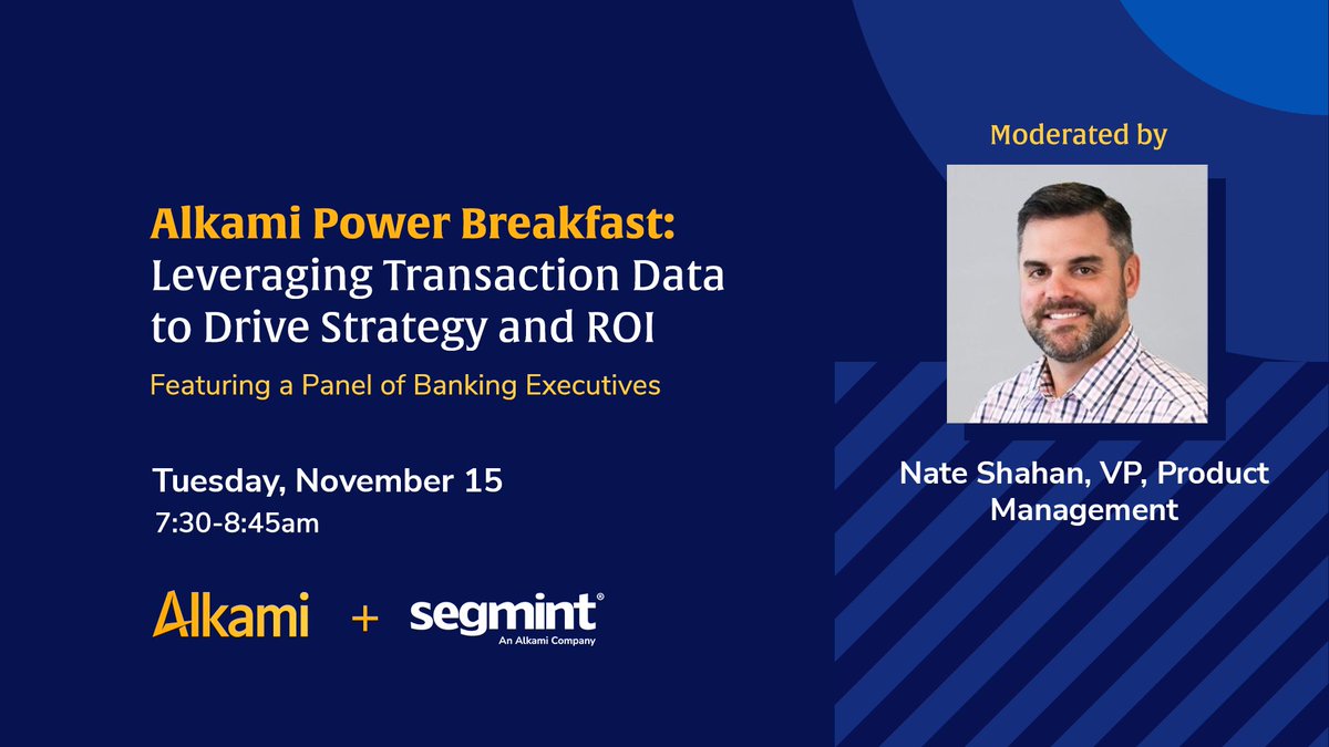 Mark your calendars for breakfast on the 15th if you're attending The Financial Brand Forum #fbforum 

Segmint co-founder Nate Shahan will lead a panel including banking executives from .<a href="/mononabank/">Monona Bank</a> .<a href="/pacificservice/">Pacific Service CU</a> and .<a href="/meritrustcu/">Meritrust Credit Union</a> #datastrategy #transactiondata #datainsights