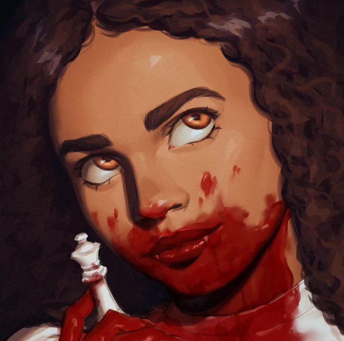 started as a sketch but ended up rendering for a few hours  here's a closeup + bloodless vers as well 