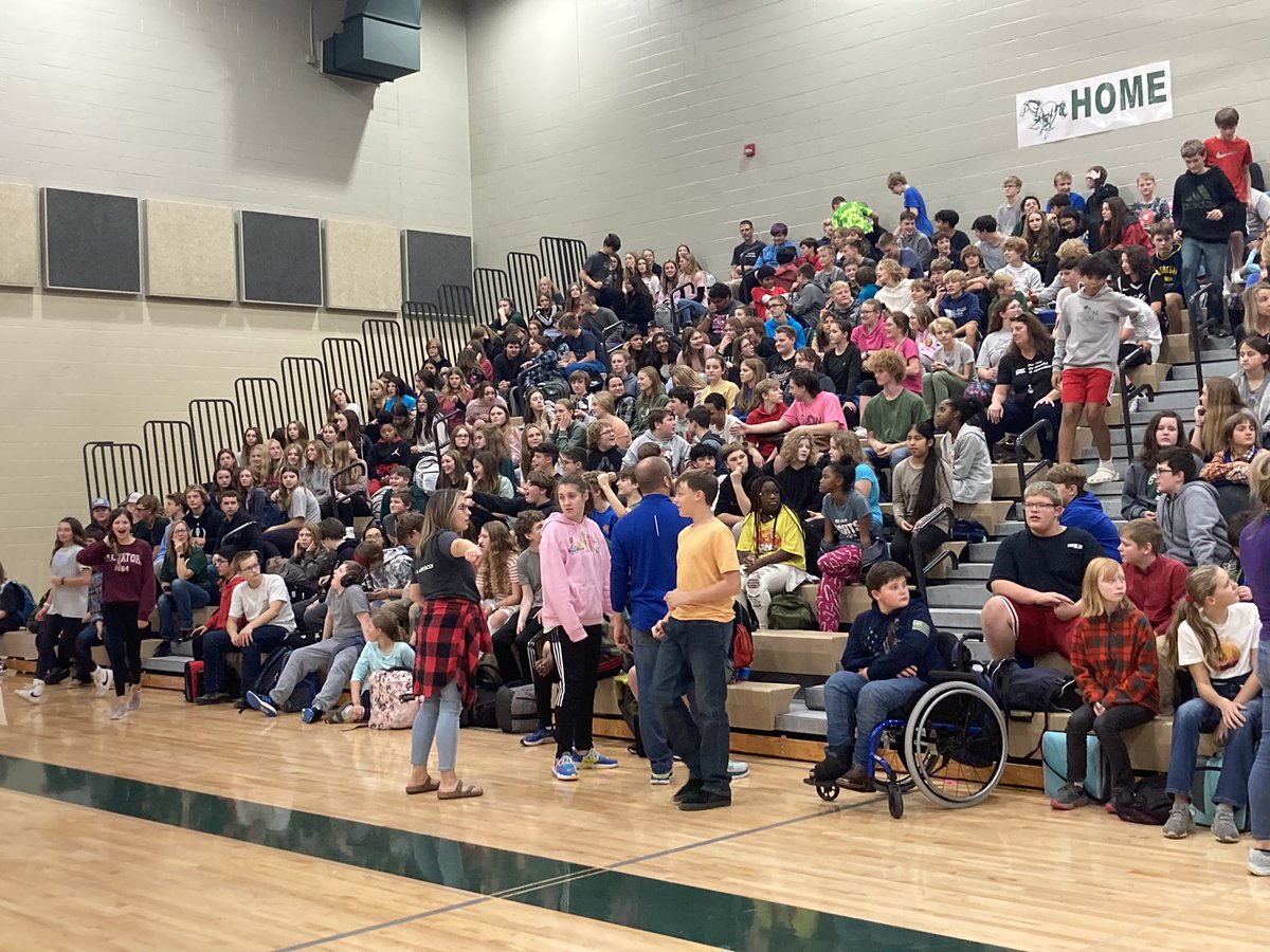 McpheronTricia's tweet photo. Nothing quite says FUN like a PBIS building wide assembly! Well done students, staff, and the PBIS team! What a group of rock stars! #MSRocks #BeABronco #CMSAllstars https://t.co/dsDJbdINcV