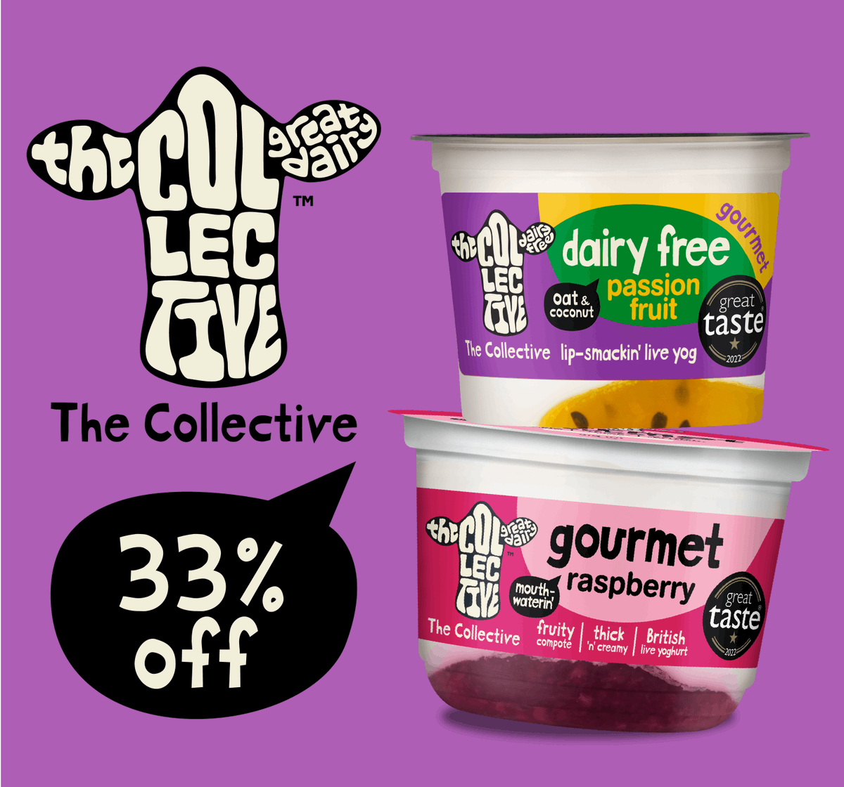 Just launched: The Collective's delicious range of lip-smackin' gourmet and dairy free yogs! Grab yours at campus food outlets or order on the Uni Food Hub app. Psst... they're now 33% off - don't miss it!