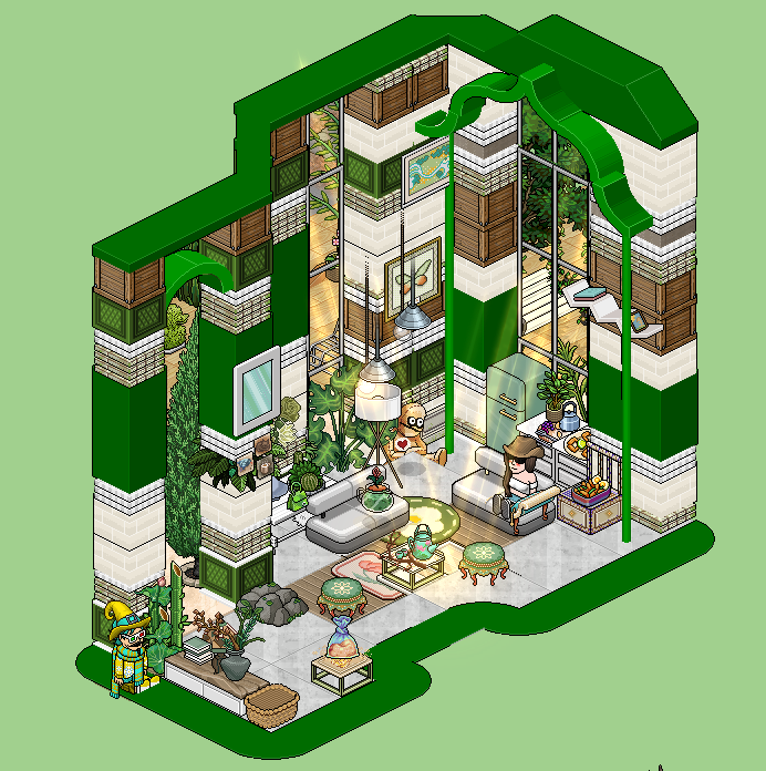 LuallBuilds's tweet photo. .ใปใโญ Green living room
#Habbo #HFantasy https://t.co/QJxpbMAbBC