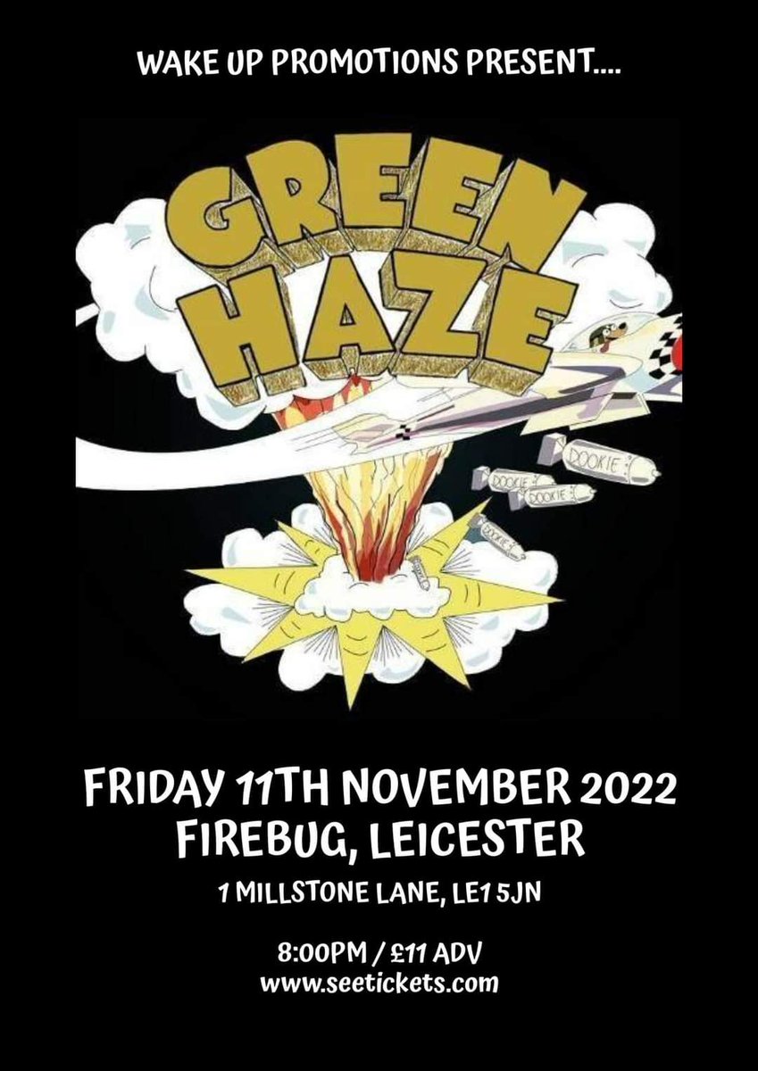 Well, it's nearly that time of the week again, time to gear up for yet another great weekend of Green Haze shows across the country.

First up - we're playing our debut show at Firebug in Leicester tomorrow night!

Tickets still available:

seetickets.com/event/green-ha…

😁🤘