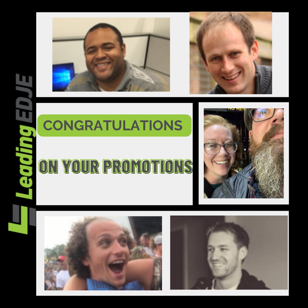 LeadingEDJE's tweet image. A huge congratulations to these 5 EDJErs on their promotions this month! Your drive and passion for helping EDJE grow is greatly appreciated!
#CultureMatters #RealFunGeeks #NovemberPromotion #promotion #dedicatedtogrowth @bcubed1987 @ben___grossman