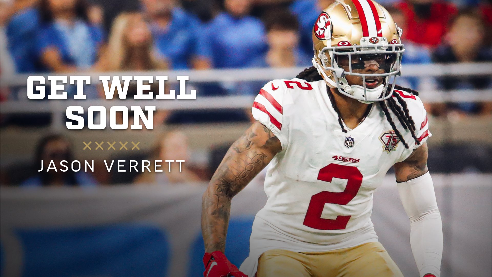 San Francisco 49ers on X: 'The team announced today that CB Jason Verrett  tore his achilles tendon in practice yesterday and is out for the season.  Prayers up for JV ❤️