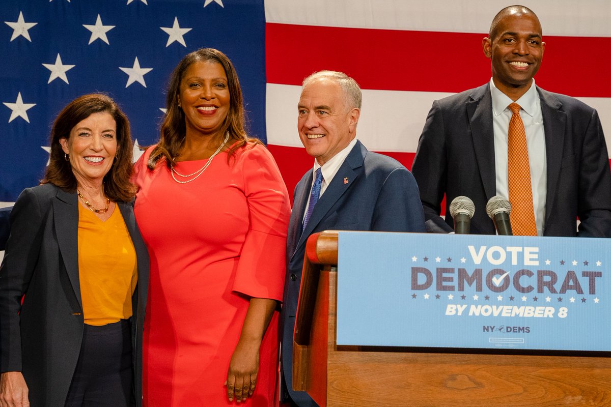 Proud and honored to serve the people of New York alongside <a href="/DelgadoforNY/">Antonio Delgado</a>, <a href="/TishJames/">Tish James</a>, and <a href="/TomDiNapoli/">Tom DiNapoli</a>. I know together we’ll keep delivering results and build a stronger state for all.