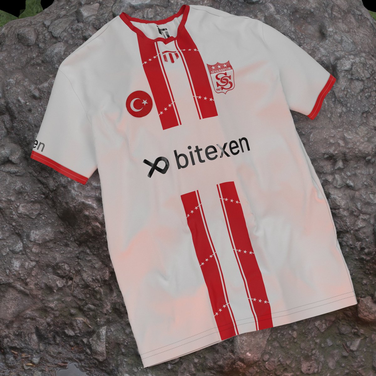 Gproduct_'s tweet photo. Sivasspor (@SivassporFR) First kit concept by @Gproduct_ 
➡️ Reuse of white 
➡️ Red stripes 
➡️ 3 stars of the logo present

Sivasspor (@SivassporFR) concept kit par @Gproduct_
➡️ Réutilisation du blanc
➡️ Bandes rouges
➡️ 3 étoiles du logo représentées

more visuals to come... https://t.co/FsBbp3kUAU