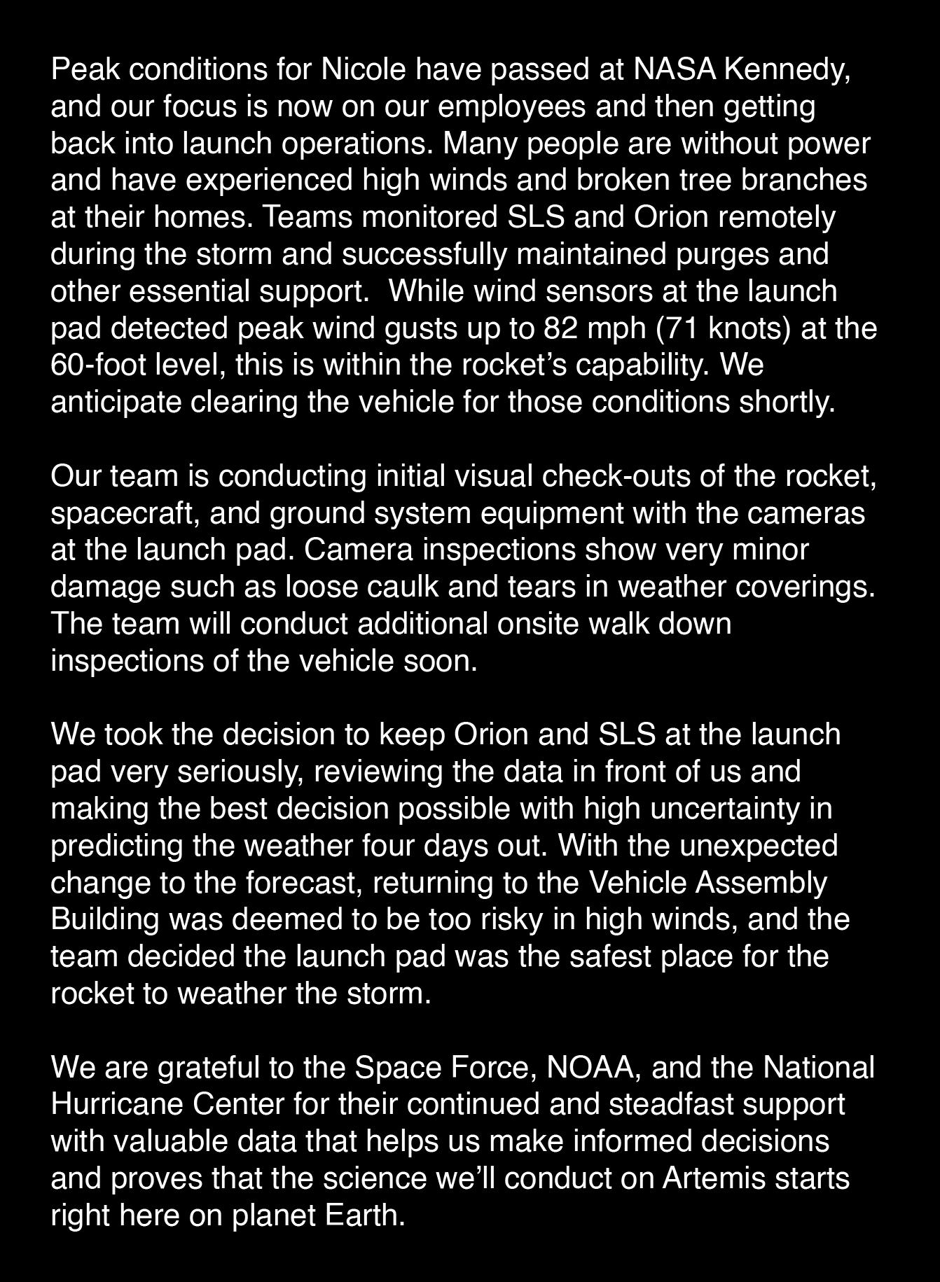 Jim free on twitter update on our artemis i mission https t co