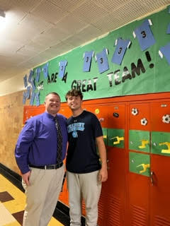 CenterPeabody's tweet photo. Thanks @Center School Alumni @Shea Lynch for helping Mrs. White's class "Kickoff" Touchdowns for Timestables! You are a true Center STAR! #GoTanners @TannerCoach @PeabodyHigh https://t.co/bAOySkrKpS