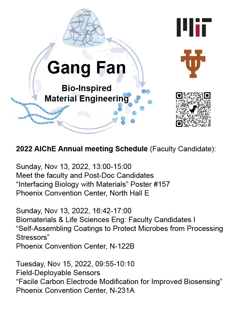 So excited to join #AICHE2022 annual meeting as ChemE faculty candidate. Here are my website and scheduled talks. See you all soon! (Please RT and share!) @afurst1 @NathanielLynd @KeitzLab