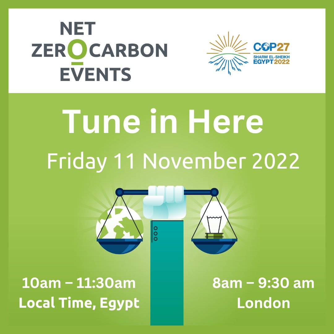 🌎 COP27: #NetZeroCarbonEvents Roadmap Launch meeting

Tune in LIVE here: 
bit.ly/3A6l5k6

#eventprofs #events #COP27 #sustainableevents #sustainability #climatechange #exhibitions #meetings