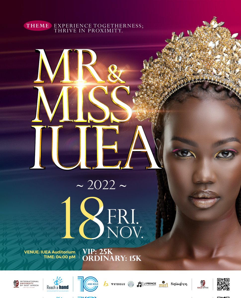 Guild_Office's tweet photo. The Crowns are back 🎊🥳🎉👑
Don't miss out the biggest and hottest event of the year this 18th November 2022 at #IUEA.
Grab your ticket now: +256759036880 https://t.co/9upAt7PKtk