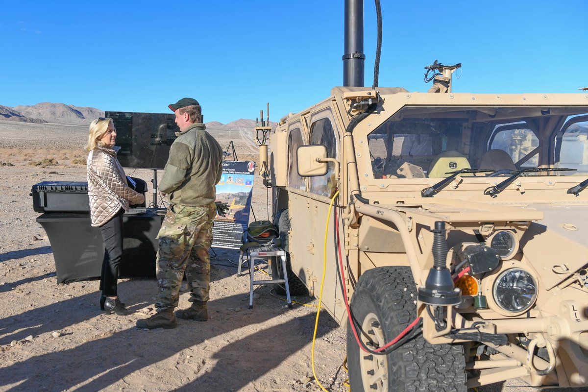 SecArmy's tweet photo. This week’s at @ArmyFutures-hosted #PC22 tested how @USArmy weapon &amp; C2 systems integrate w/ our @deptofdefense joint force &amp; multinational partners. To fight &amp; win, our all-domain, coalition force requires a data network that can optimize AI &amp; autonomous advancements. #CJADC2 https://t.co/05owg1w6LA