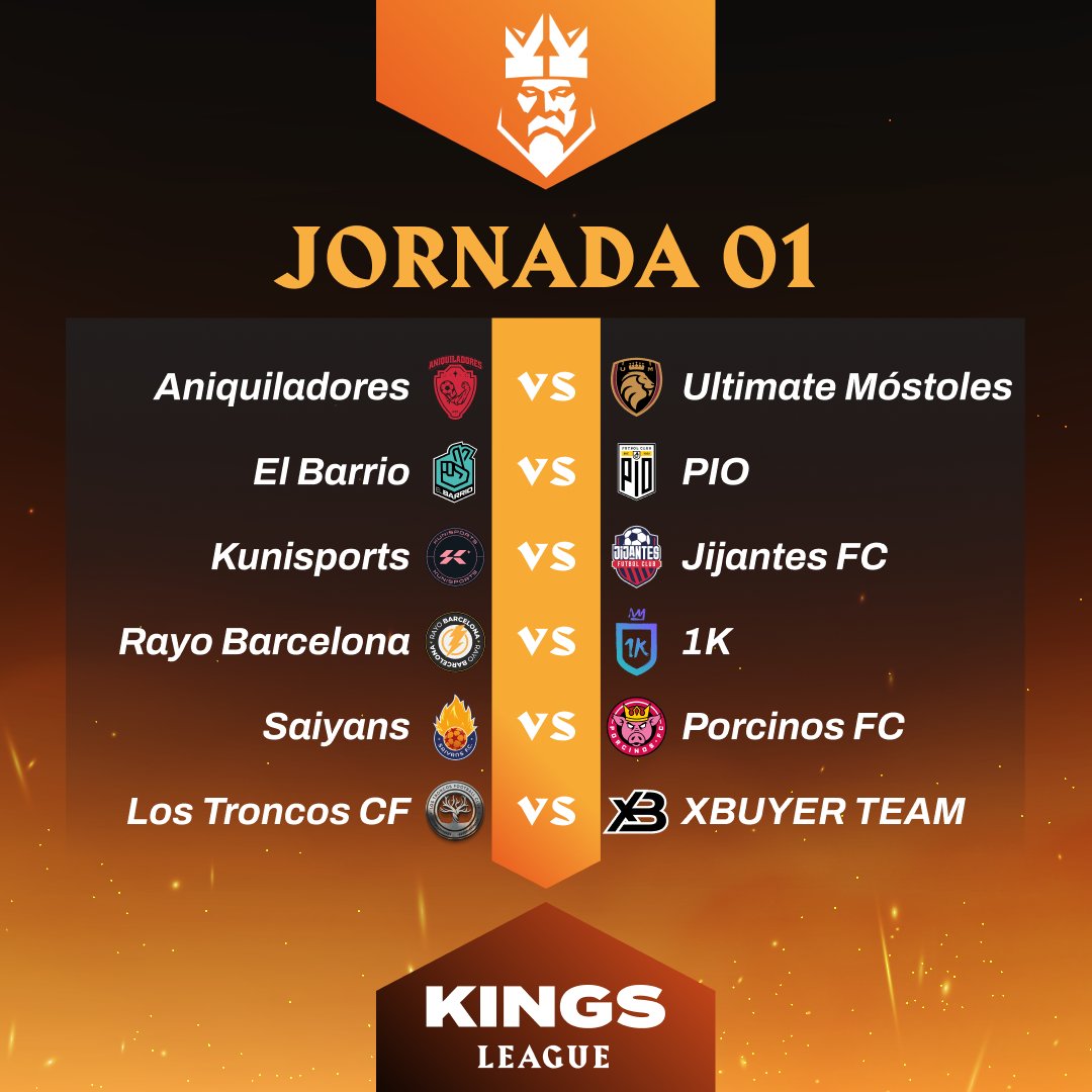 Kings League on Twitter "¡Así se nos viene la primera jornada de la 