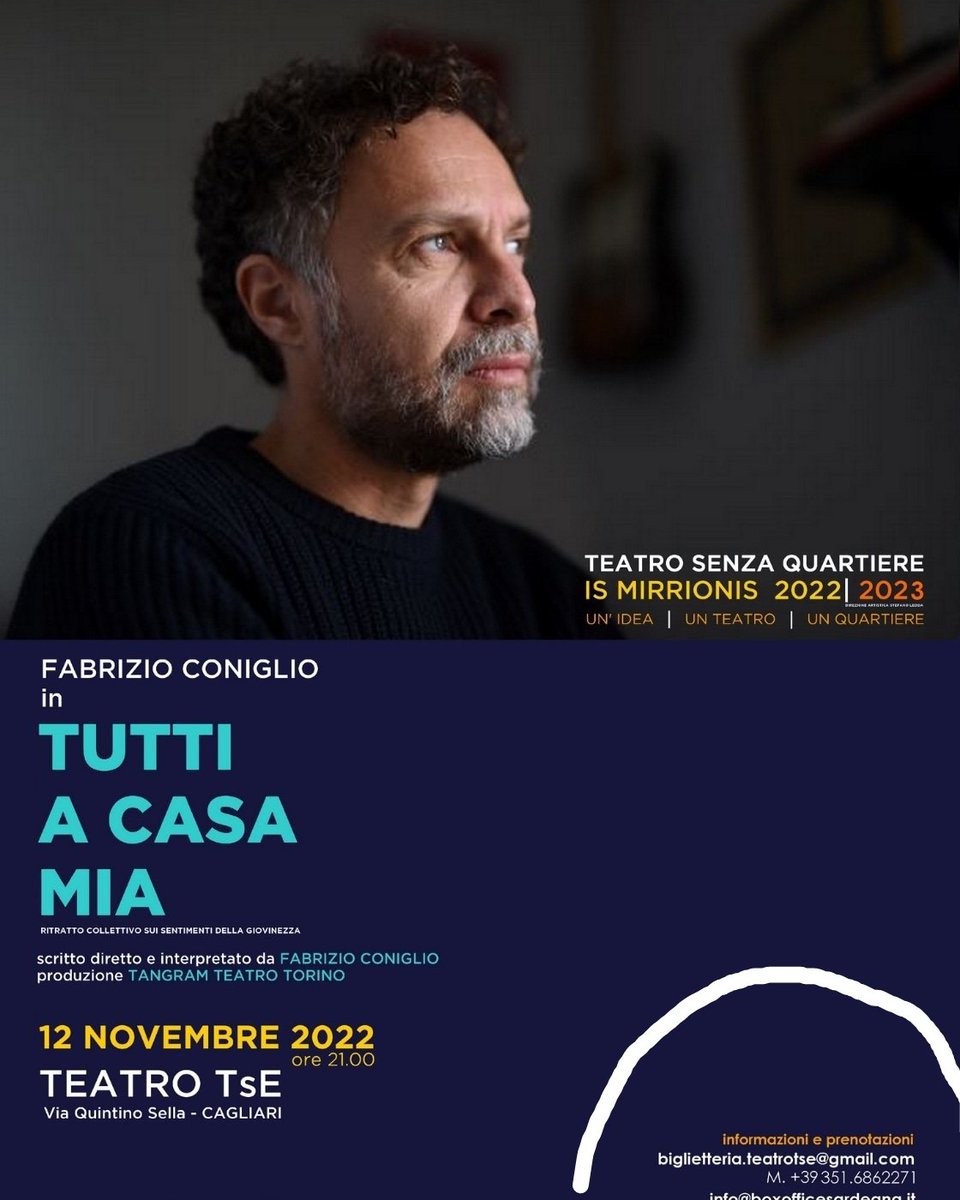 Sabato ore 21 sono in scena a Cagliari al teatro del segno. Il mio spettacolo tratto da lettere originali che adolescenti mi hanno scritto durante il lockdown. Si parla di distacco dall'amore ,dalla scuola, dalle amicizie. Vi aspetto amici della Sardegna #Sardegna #amore