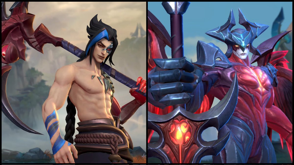 AfterRift's tweet photo. Kayn y Aatrox estarán disponibles en la salida del Parche 3.5 de Wild Rift (16/11). https://t.co/Jsm6R7MLQA