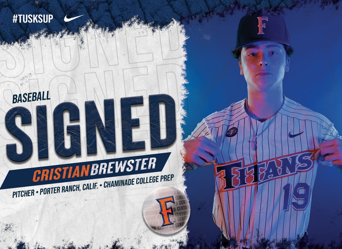 Titans Baseball (@fullertonbsb) on Twitter photo Cristian Brewster of Porter Ranch, Calif. has inked his NLI!
Welcome to Fullerton, <a href="/CristianBrewst2/">Cristian Brewster</a>!
#TusksUp Cristian Brewster of Porter Ranch, Calif. has inked his NLI!
Welcome to Fullerton, <a href="/CristianBrewst2/">Cristian Brewster</a>!
#TusksUp