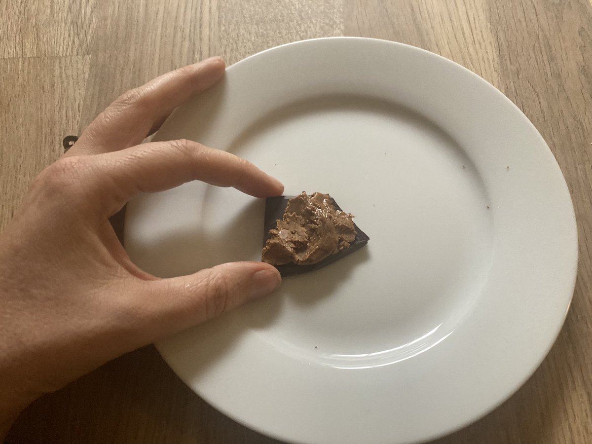 Ok today I was trying to go low carb so the important #chocaholic work went off piste. <a href="/AldiUK/">Aldi Stores UK</a> 85% dark chocolate with a spoonful of almond butter. Like a sugar free Reece’s pieces. Serious but GOOD.