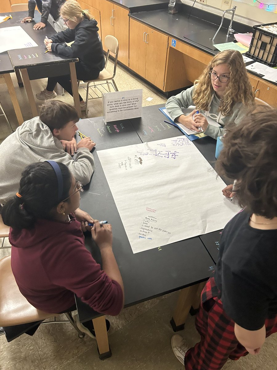 7th graders <a href="/CockeysvilleMS/">Cockeysville Middle</a> discussed if viruses are living or not using World Cafe <a href="/MrsThomasBcps/">Megan Thomas</a> <a href="/MrCarneyCMS/">Mr. Carney</a> #avid