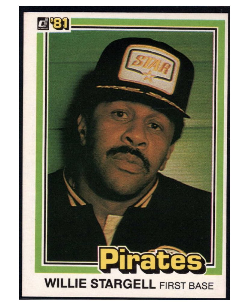 1992Pirates's tweet image. Petition to make this ⭐️ baseball cap, worn here by Willie Stargell, an  official #Pittsburgh #Pirates throwback:

#LetsGoBucs 🏴‍☠️ #Pops