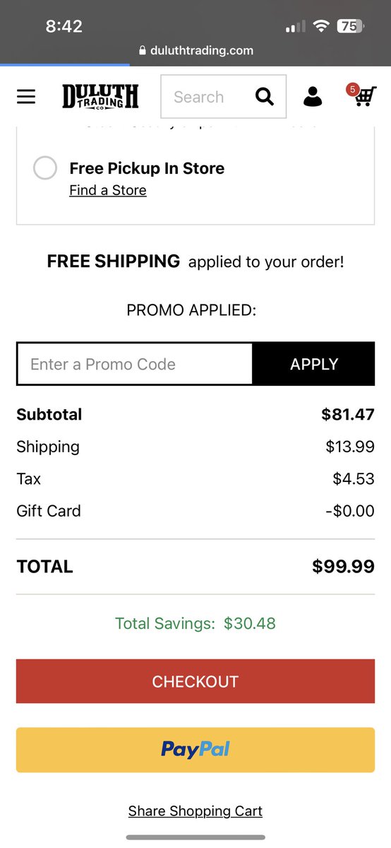 GAlittlewhistle's tweet photo. @DuluthTradingCo free shipping huh? https://t.co/WfmRgrsEKe