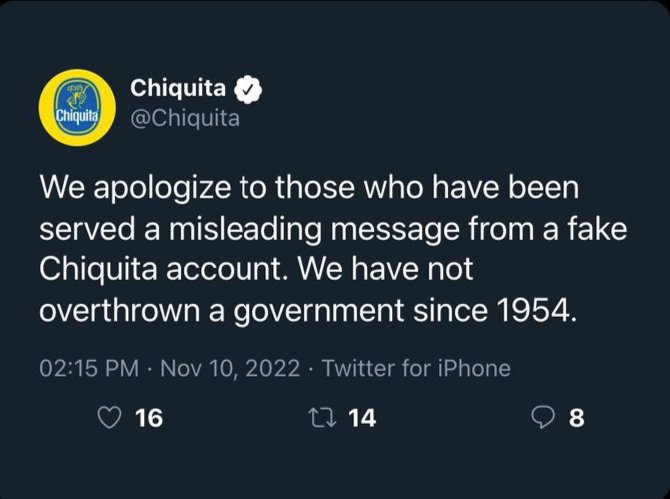 Advertisers about to haul ass. Took all of one day for the verified trolls to go from "It's a'me Mario I want to fuck a'Luigi" to "let's remind everyone about that time you financed a bloody coup in Guatemala"