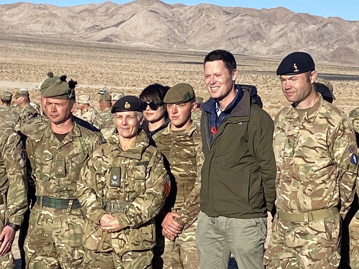 BritishArmyUSA's tweet photo. Is it ever a bad day in the desert? Superb day visiting #ProjectConvergence with #DCGS and @AlexChalkChelt #MinDP. @TheIronFist doing great things #sidebyside with @USArmy @armyfutures @NTC_UPDATE @NTCLead6 Our bilateral modernization journey is gathering pace! 😎@PeteLittleUSA https://t.co/wyJIoHFdZF