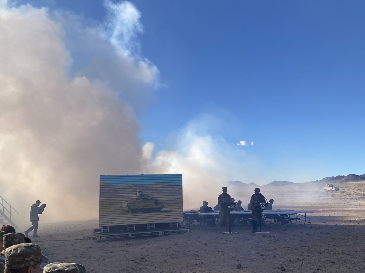 BritishArmyUSA's tweet photo. Is it ever a bad day in the desert? Superb day visiting #ProjectConvergence with #DCGS and @AlexChalkChelt #MinDP. @TheIronFist doing great things #sidebyside with @USArmy @armyfutures @NTC_UPDATE @NTCLead6 Our bilateral modernization journey is gathering pace! 😎@PeteLittleUSA https://t.co/wyJIoHFdZF