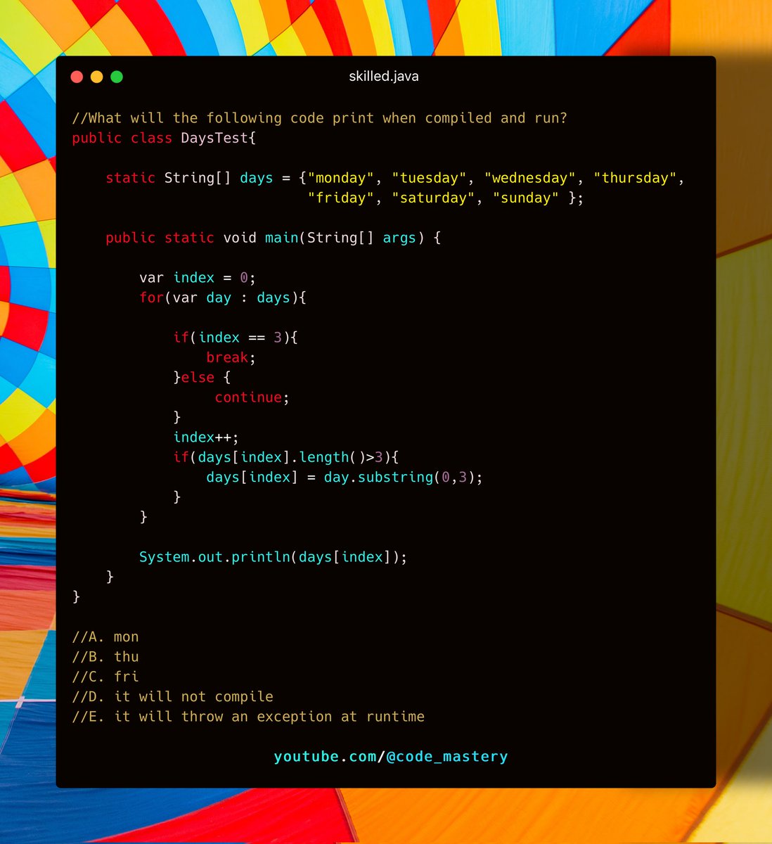 snippet_mastery's tweet image. Either you Run the day or the Day Runs you. @java
