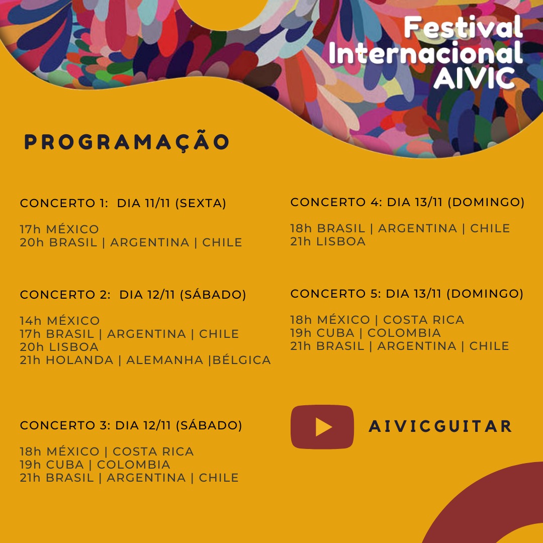 AMDesplugado's tweet image. Nesta 6ª feira começa o Festival Internacional AIVIC!
#aivic #violao #festival #aivicguitar #mayaraamaral