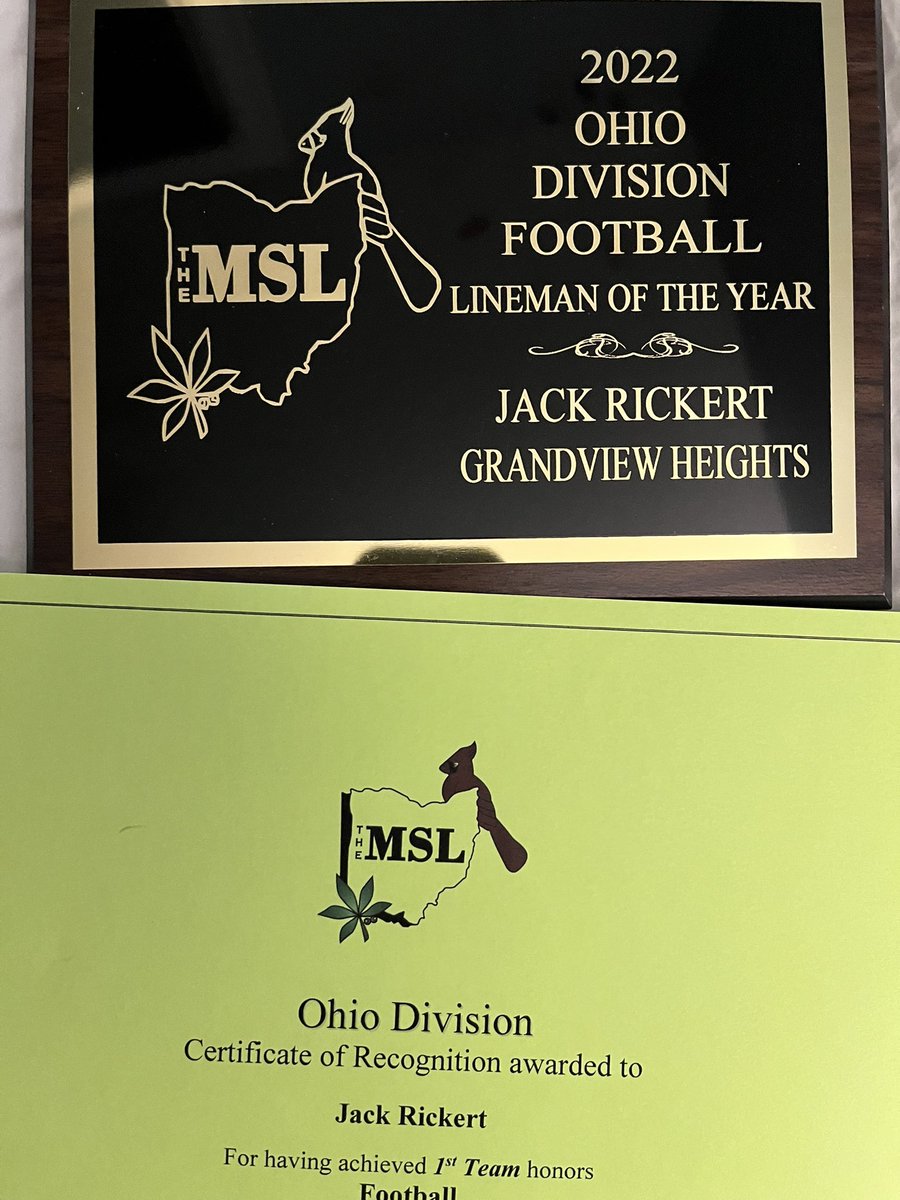 Happy to be recognized by the MSL division!
Lineman of the year and 1st team honors!