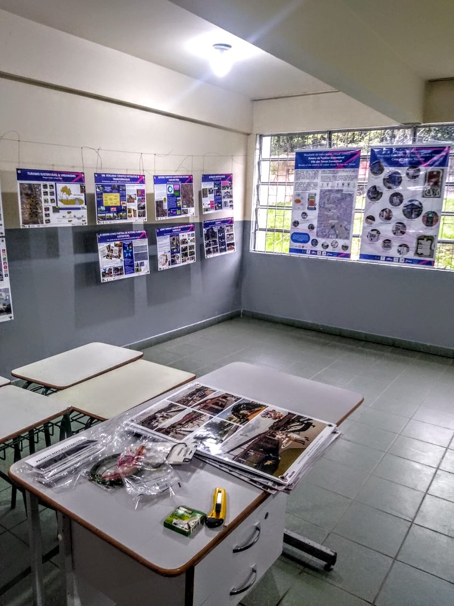 PPeraltaAgudelo's tweet photo. In past September, results of our Vamos Virtual Exchange SUSTAINABLE CITIES &amp;COMMUNITIES were printed in 32 colourful boards that made an exhibition for the Vila das Torres Community give feedback. It is still with them.  #VAMOSESD #VAMOSPROJECT #ErasmusPlus https://t.co/ys4JZs8Zqz