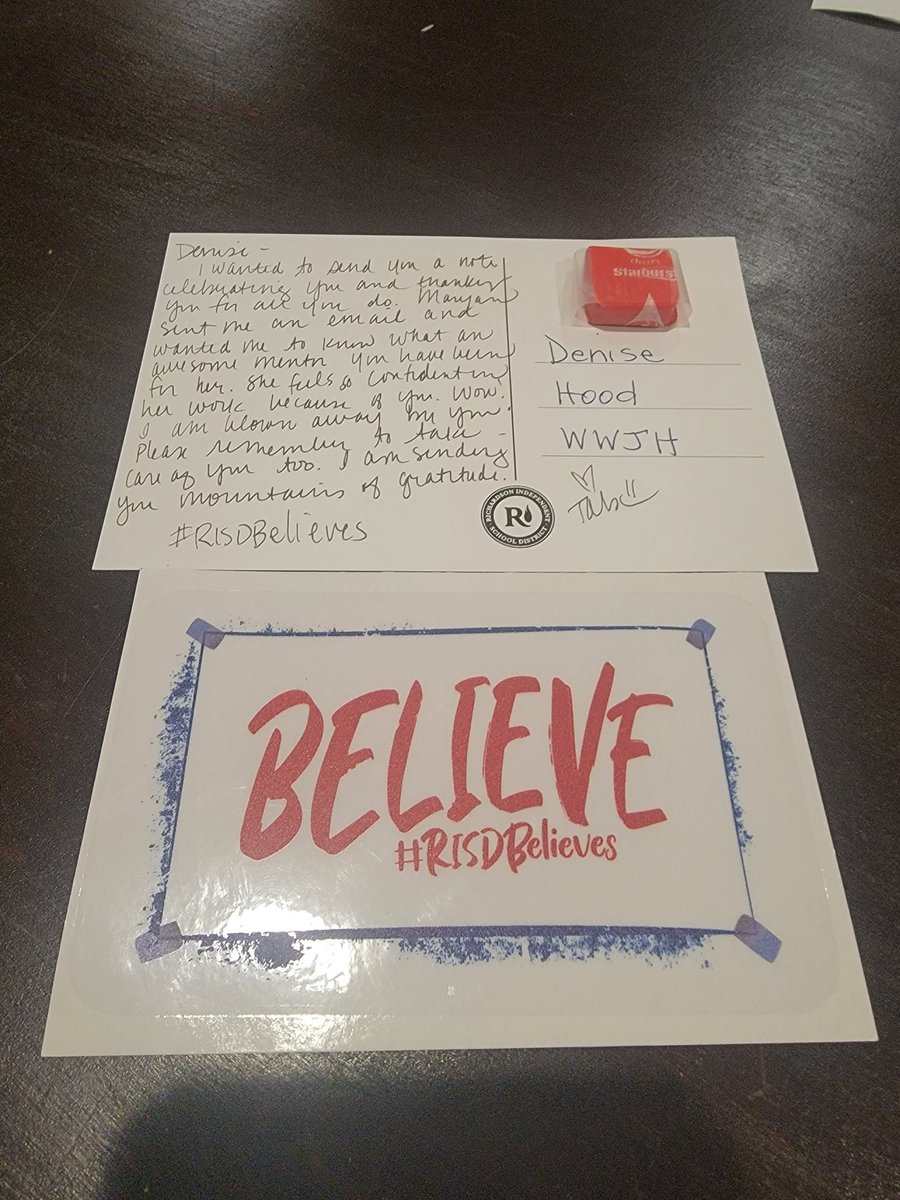Mentoring teachers and empowering them to be their best is one thing I love about my job! Getting this note from my superintendent was a bonus that made my day! <a href="/IamBranum/">Tabitha Branum</a>