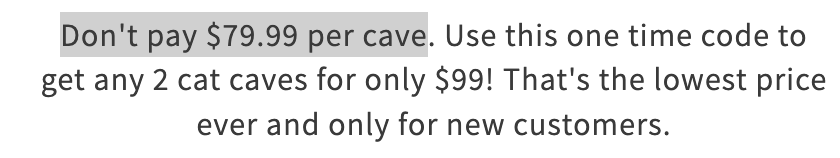 itsjamiehudson's tweet photo. 4/4 Specific Messaging 

Instead of just saying get 2 for 1 or X discount I used a different message. "DONT PAY FULL PRICE", get 2 products at a SUPER LOW PRICE each.

The goal is to make people feel dumb for spending $79.99 for 1 product when they could pay $99 for 2. https://t.co/U1Wt7MuY6j