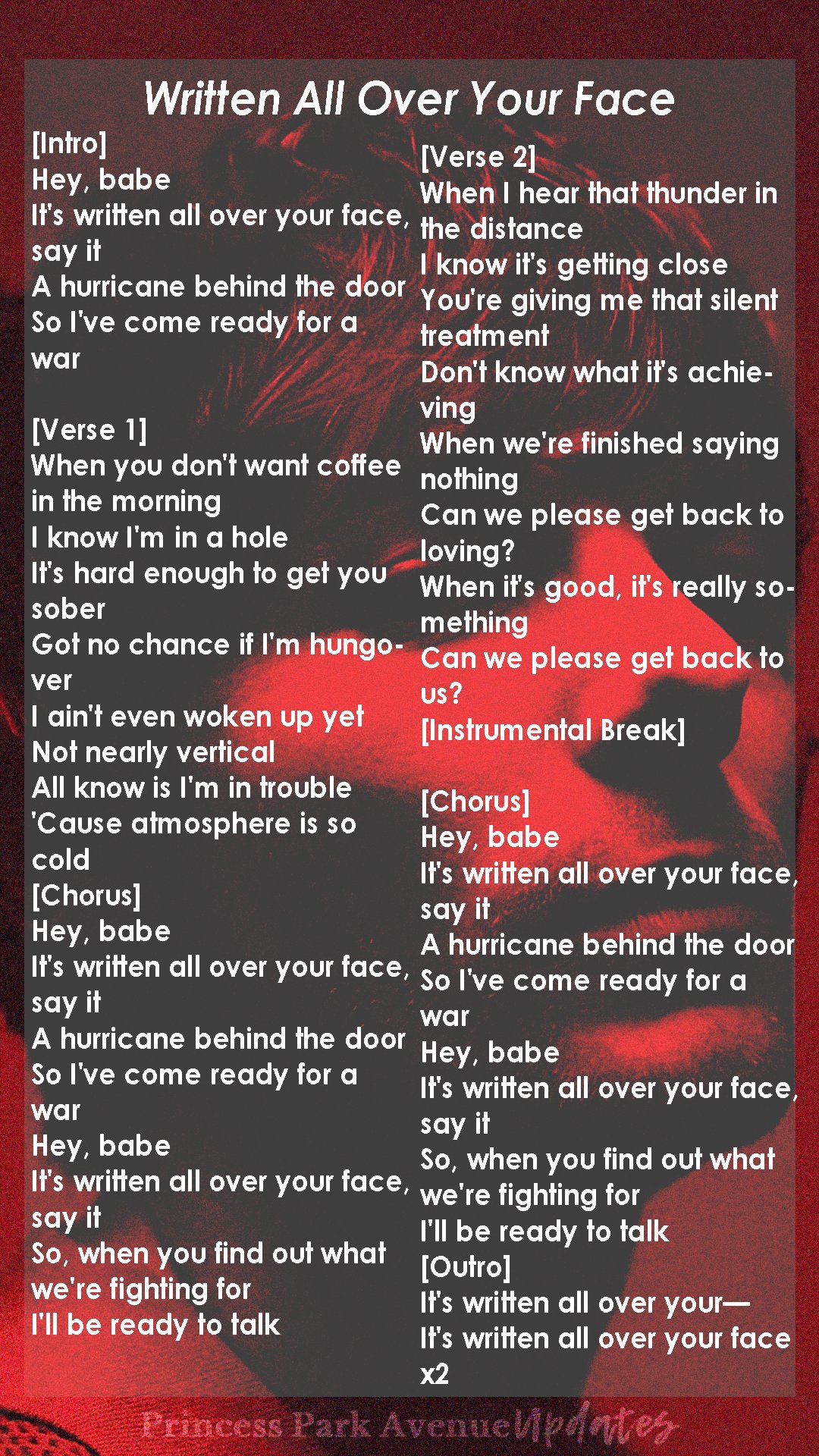 Princess Park Avenue Updates on Twitter "Written All Over Your Face