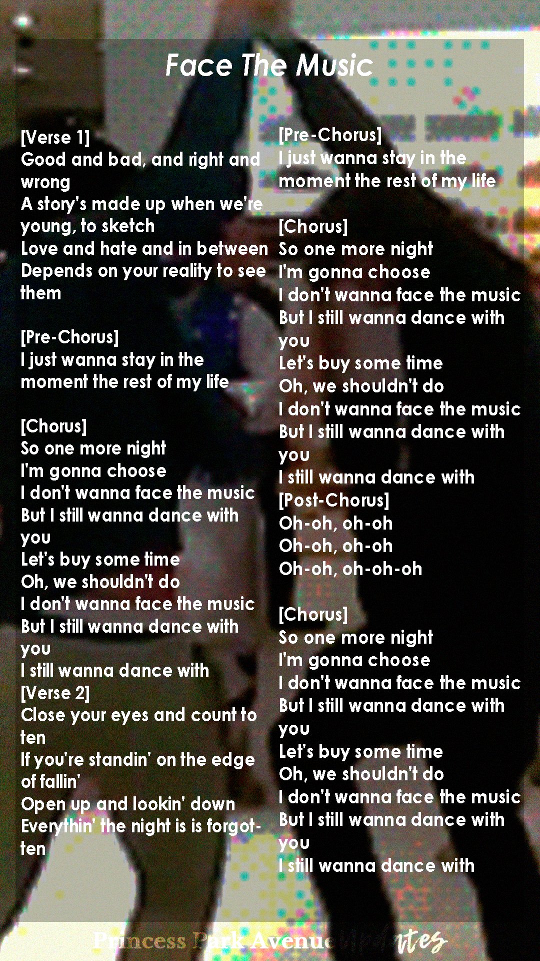 Princess Park Avenue Updates on Twitter "Face The Music 🎶 https//t