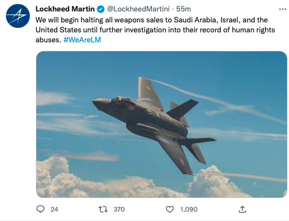 newsguyusa's tweet photo. Meanwhile, this is certainly not causing laughter for the @LockheedMartin public relations team. https://t.co/HVbGcAMl4c
