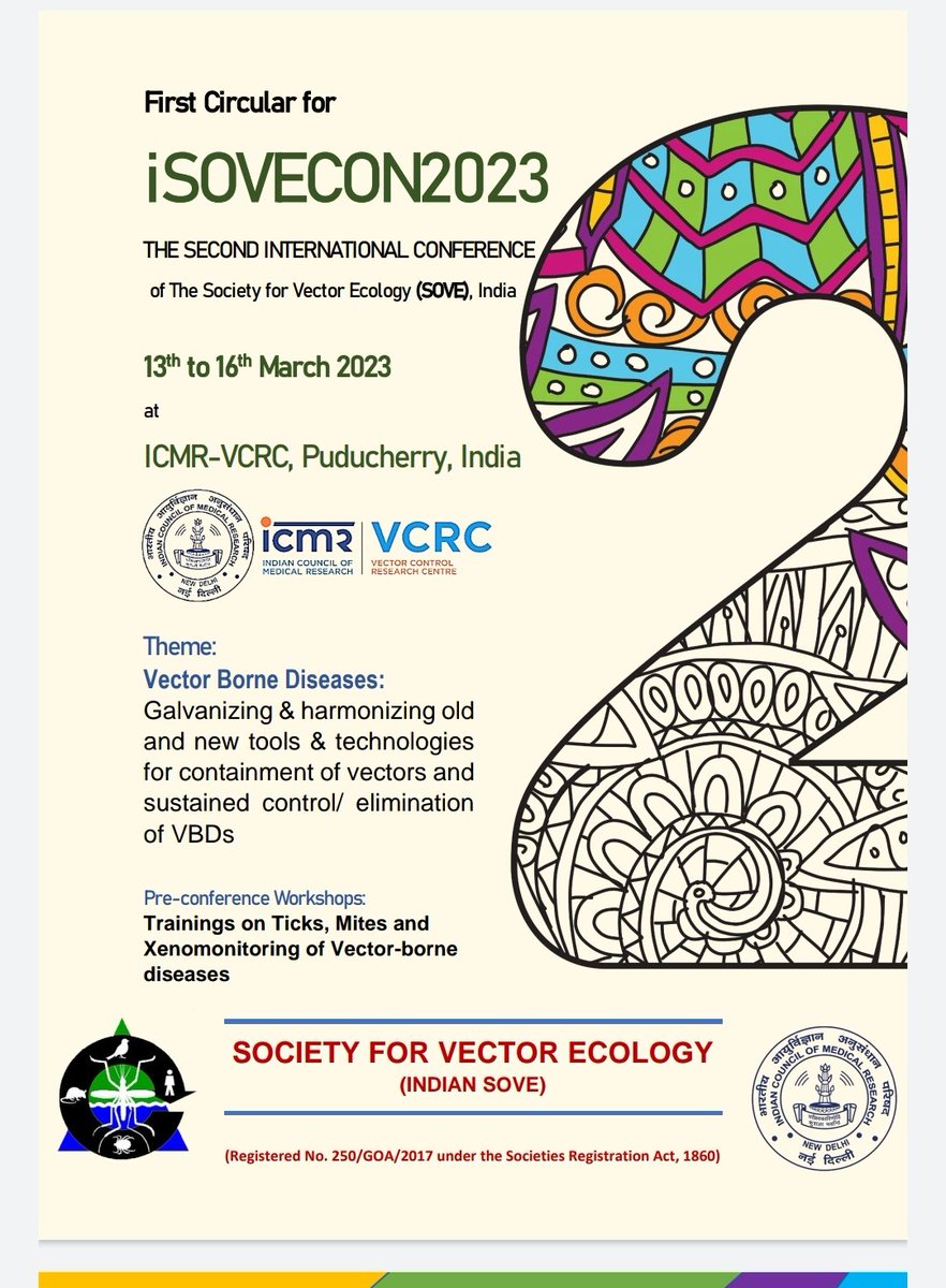 SOVE India 2023
@_SOVE_ <a href="/JobsVector/">Vector Biology Jobs</a> <a href="/KernVector/">Kern Mosquito & Vector Control District</a> <a href="/ICMRVCRC/">ICMR-VCRC</a> <a href="/rmrims/">ICMR-RMRIMS</a> <a href="/WhoccL/">WHOCCLeish</a> <a href="/ICMRDELHI/">ICMR</a>