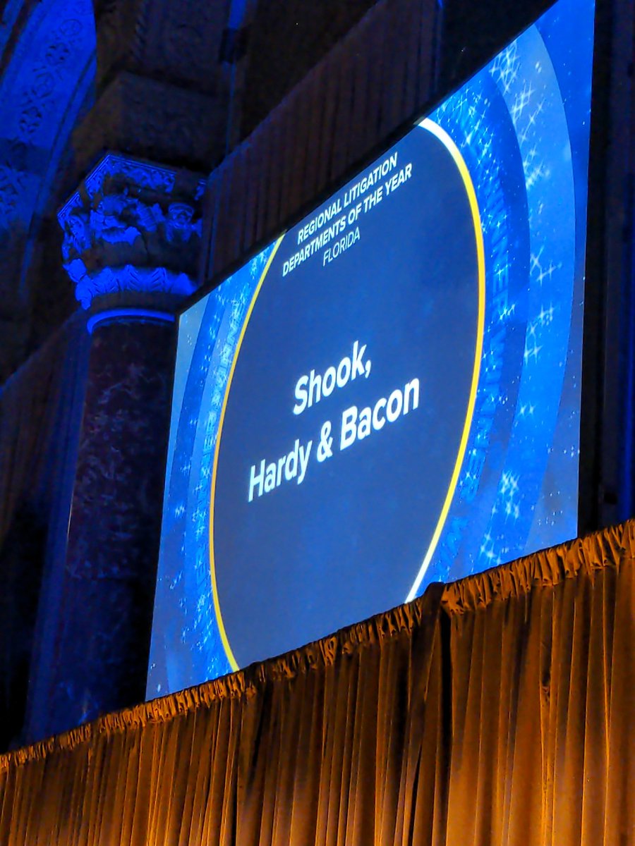 Moving to Florida, our next winner is Shook Hardy &amp; Bacon!