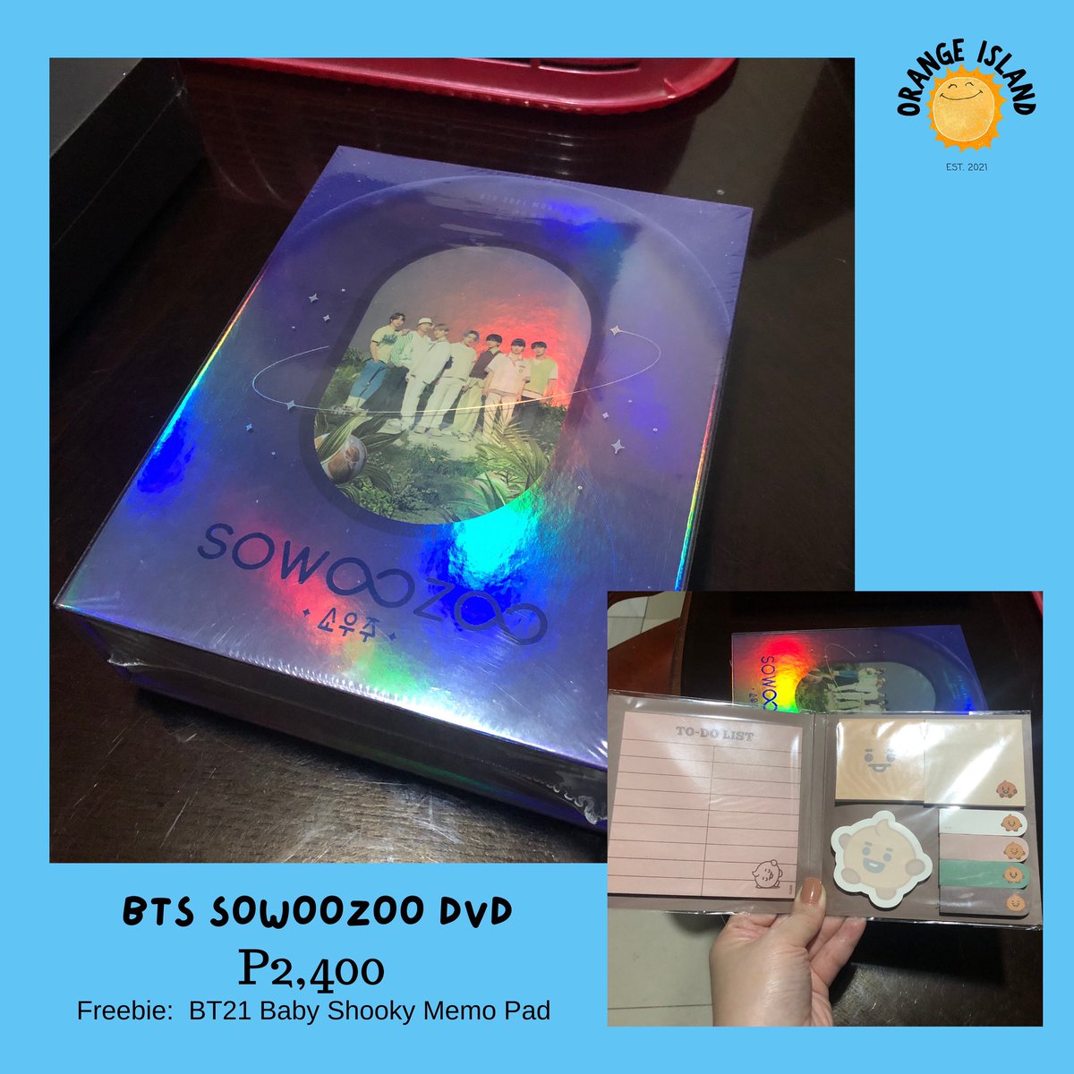 orangeislandph's tweet photo. BTS Sealed Sowoozoo DVD
P2,400

🌸Onhand ready to ship
🌸 Payment within 3 days 
🌸 w/ Freebie 

🏷️ WTS LFB PH https://t.co/E5jm9NEggN