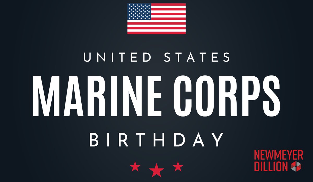NandDLaw's tweet photo. Wishing a Happy Birthday to all those involved in the United States Marine Corps inside of Newmeyer Dillion and across the country! https://t.co/OwUjU7QiFF