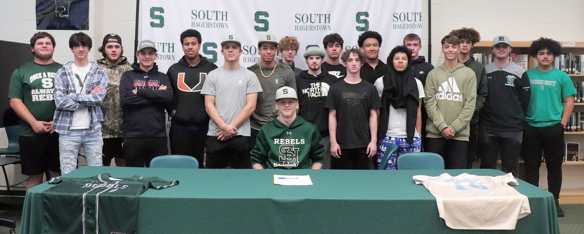 HMMediaSports's tweet photo. South Hagerstown senior Bryson Hutzell was joined by teammates today when he signed a letter of intent to play baseball at NJCAA Division II College of Southern Maryland. https://t.co/uzecoHpawj