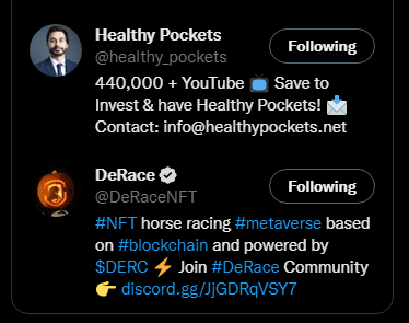 AlCervajin_'s tweet photo. @healthy_pockets @DeRaceNFT Emoción al 100% 😱
Que ultra impresionante esta actividad, equipo 🤯 tengo una gran felicidad por estar participando 🙏

Amigos 👇
@Johan_v08 
@Aivangrooso 
@Ayeletcoin https://t.co/70lSHgfVkK